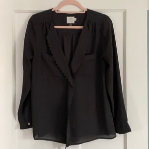 HD in Paris black blouse from Anthropologie